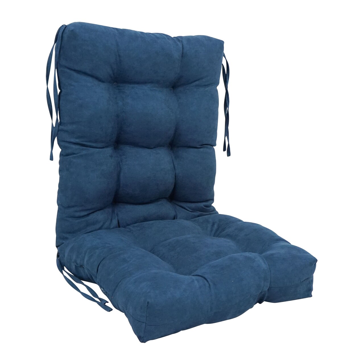 18-inch by 38-inch Solid Microsuede Tufted Chair Cushion Blue-Color